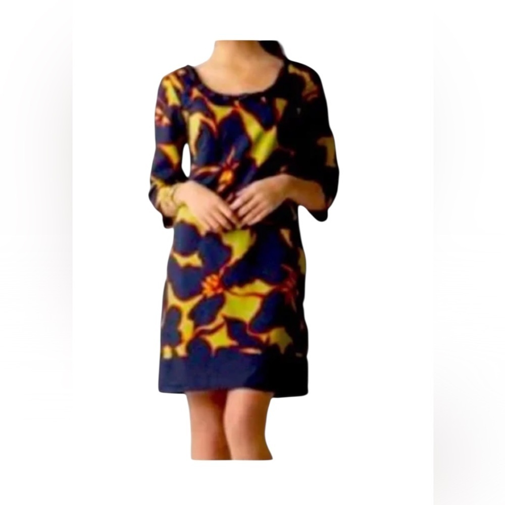 The Loft Floral Sheath Dress with Embellished Neckline ​​​​ Size 4